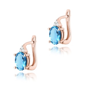 Kolczyki K0308 Topaz Swiss 2 x 0,90ct różowe złoto
