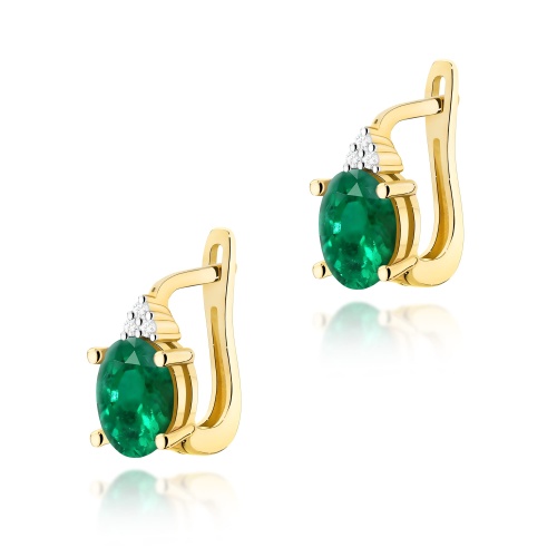 Boucles d’oreilles K0308 Émeraude 2 x 0,80ct Or jaune