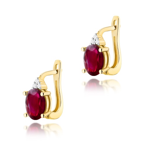 Boucles d’oreilles K0308 Rubis 2 x 1,00ct Or jaune