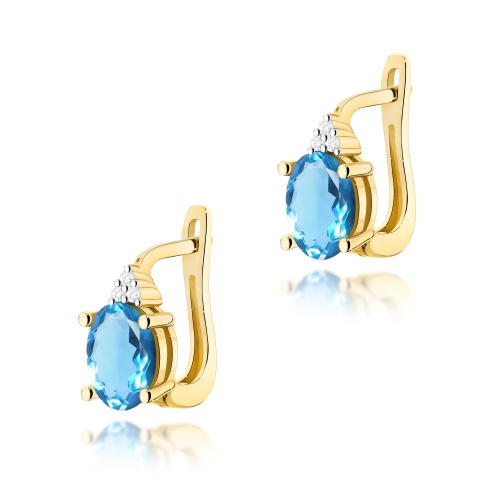 Boucles d’oreilles K0308 Topaze  Swiss 2 x 0,90ct Or jaune