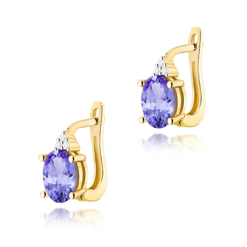 Boucles d’oreilles K0308 Tanzanite 2 x 0,70ct Or jaune