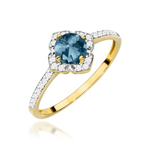 Bague W0603 Topaze London Blue 0,50ct Or jaune