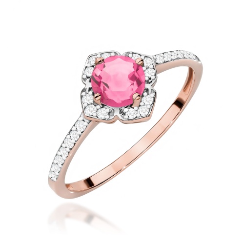 Prsteň W0603 Topás Ružový 0,60ct ružové zlato