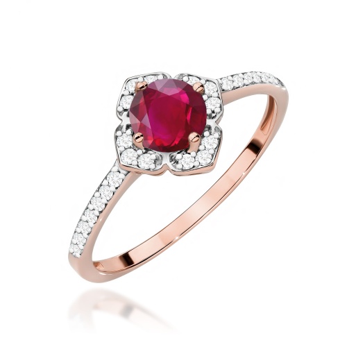 Bague W0603 Rubis 0,60ct Or rose