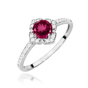 Pierścionek W0603 Rodolit 0,60ct białe złoto