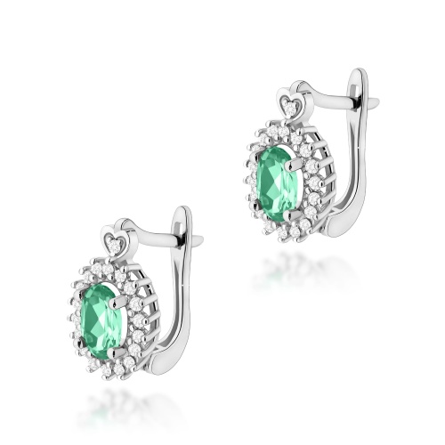 Boucles d’oreilles K0312 Émeraude 2 x 0,40ct Or blanc