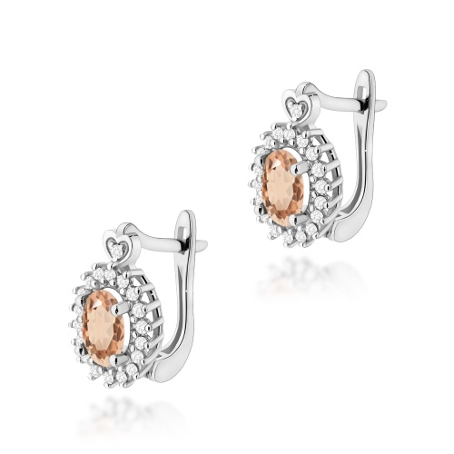 Boucles d’oreilles K0312 Morganite 2 x 0,40ct Or blanc