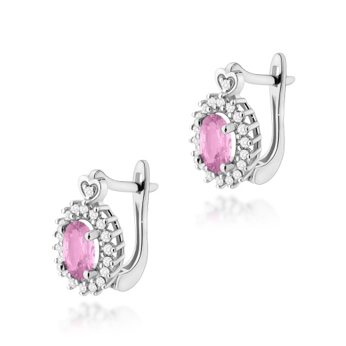Boucles d’oreilles K0312 Saphir rose 2 x 0,45ct Or blanc