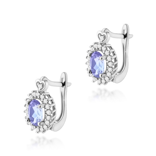 Boucles d’oreilles K0312 Tanzanite 2 x 0,40ct Or blanc