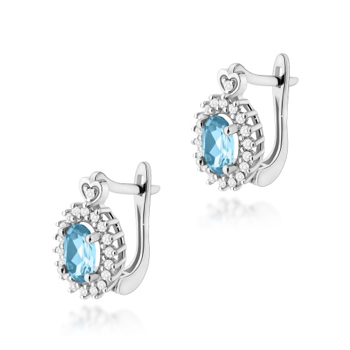 Boucles d’oreilles K0312 Topaze  Swiss 2 x 0,50ct Or blanc
