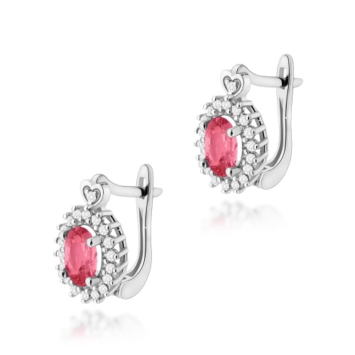 Boucles d’oreilles K0312 Topaze  rose 2 x 0,50ct Or blanc