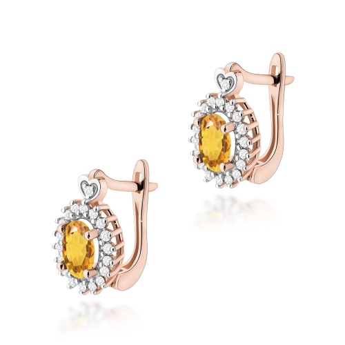 Boucles d’oreilles K0312 Citrine 2 x 0,60ct Or rose