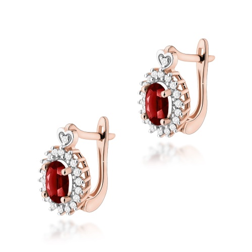 Boucles d’oreilles K0312 Grenat 2 x 0,50ct Or rose