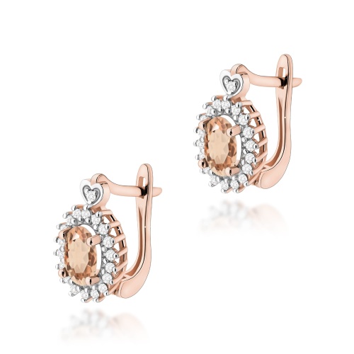 Boucles d’oreilles K0312 Morganite 2 x 0,40ct Or rose