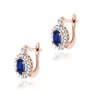 Kolczyki K0312 Szafir 2 x 0,70ct różowe złoto