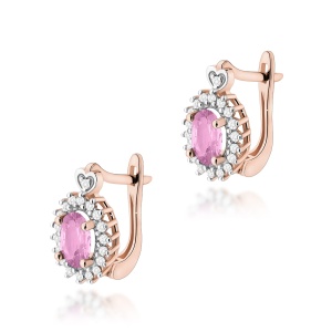 Kolczyki K0312 Szafir Różowy 2 x 0,45ct różowe złoto