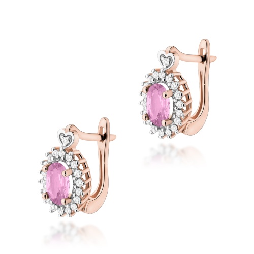 Boucles d’oreilles K0312 Saphir rose 2 x 0,45ct Or rose
