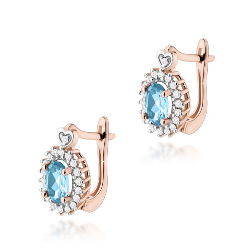 Boucles d’oreilles K0312 Topaze  Swiss 2 x 0,50ct Or rose