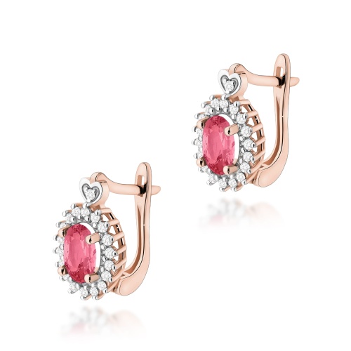 Boucles d’oreilles K0312 Topaze  rose 2 x 0,50ct Or rose