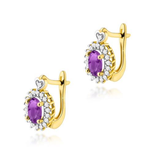 Boucles d’oreilles K0312 Améthyste 2 x 0,80ct Or jaune