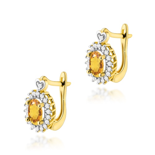 Boucles d’oreilles K0312 Citrine 2 x 0,60ct Or jaune