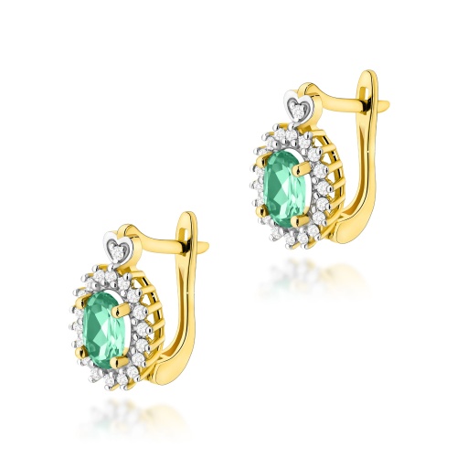 Boucles d’oreilles K0312 Émeraude 2 x 0,40ct Or jaune