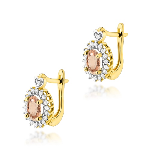 Boucles d’oreilles K0312 Morganite 2 x 0,40ct Or jaune