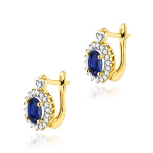 Kolczyki K0312 Szafir 2 x 0,70ct żółte złoto