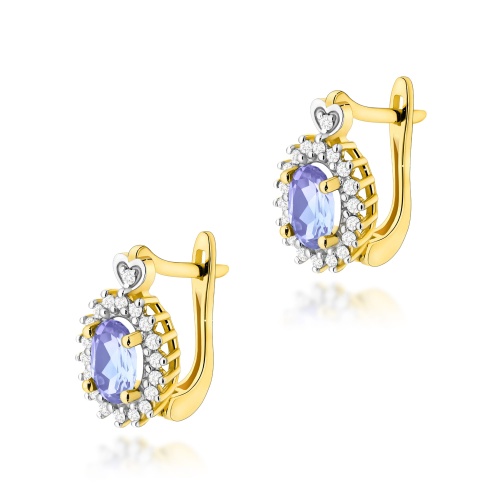 Boucles d’oreilles K0312 Tanzanite 2 x 0,40ct Or jaune