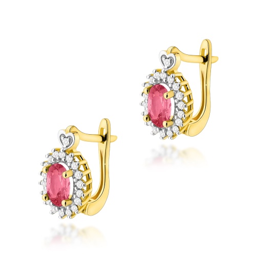 Boucles d’oreilles K0312 Topaze  rose 2 x 0,50ct Or jaune