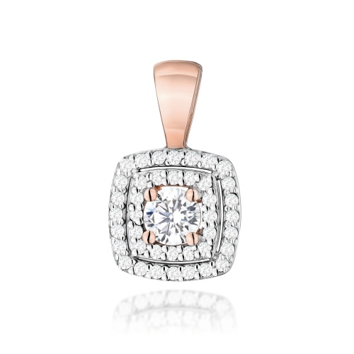 Pendentif Z0506 avec diamants de laboratoire Or rose