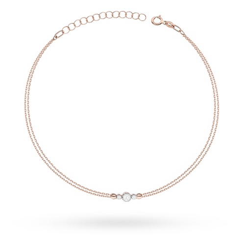Bransoletka B0003 Diament 0,10ct różowe złoto
