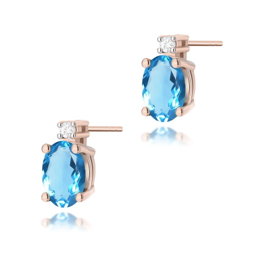 Kolczyki K0001 Topaz Swiss 2 x 0,50ct różowe złoto