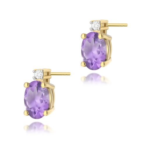 Ohrringe K0001 Amethyst 2 x 0,40ct Gelbgold