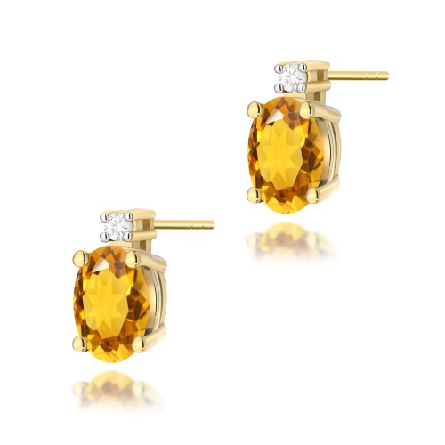 Ohrringe K0001 Citrin 2 x 0,60ct Gelbgold