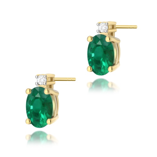 Ohrringe K0001 Smaragd 2 x 0,40ct Gelbgold