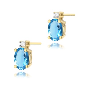 Kolczyki K0001 Topaz Swiss 2 x 0,50ct żółte złoto