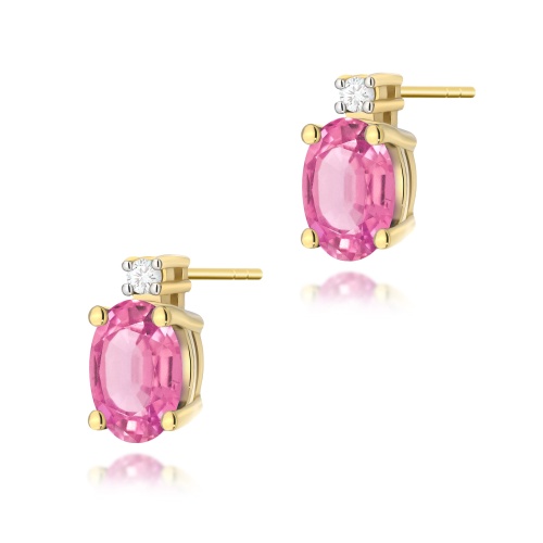 Ohrringe K0001 Rosa Topas 2 x 0,50ct Gelbgold