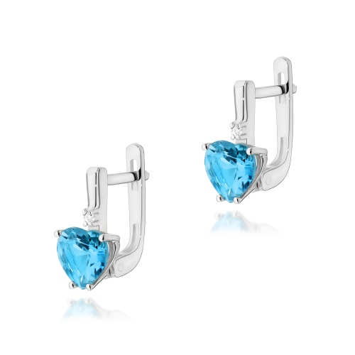 Kolczyki K0002 Topaz Swiss 2 x 1,20ct białe złoto