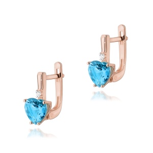 Kolczyki K0002 Topaz Swiss 2 x 1,20ct różowe złoto