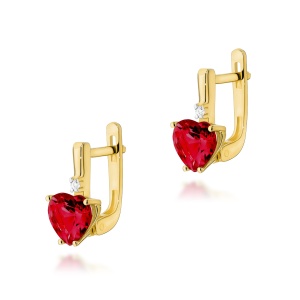 Kolczyki K0002 Rubin 2 x 1,70ct żółte złoto