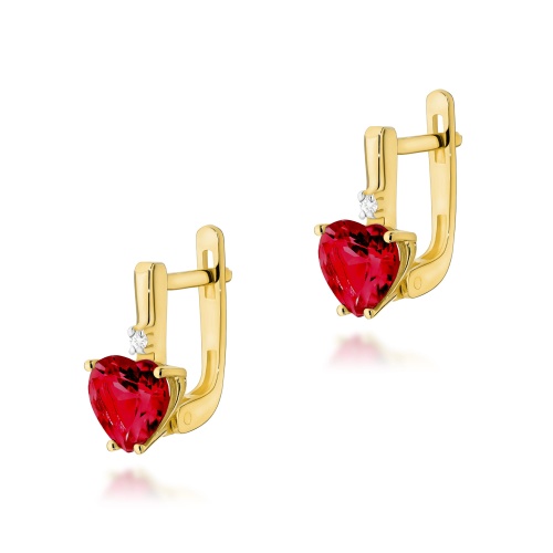 Ohrringe K0002 Rubin 2 x 1,70ct Gelbgold