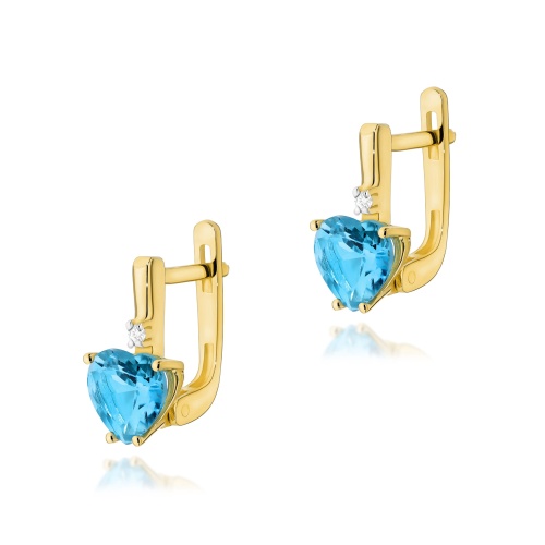 Ohrringe K0002 Topas Swiss 2 x 1,20ct Gelbgold