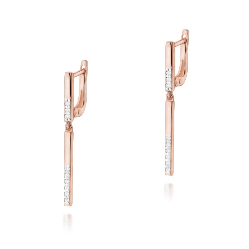 Boucles d’oreilles K0025 avec diamants Or rose