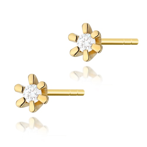 Boucles d’oreilles K0029 Diamant 2 x 0,02ct Or jaune