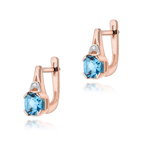 Kolczyki K0040 Topaz Swiss 2 x 1,10ct różowe złoto