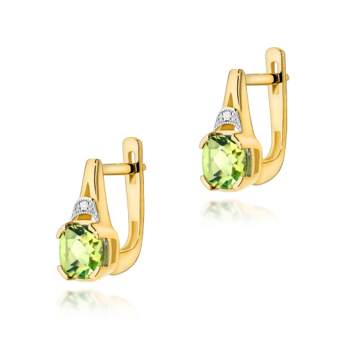 Boucles d’oreilles K0040 Péridot 2 x 1,00ct Or jaune
