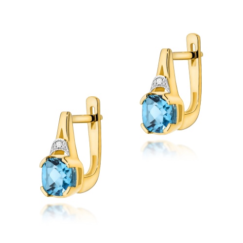 Boucles d’oreilles K0040 Topaze  Swiss 2 x 1,10ct Or jaune