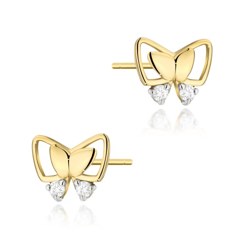 Boucles d’oreilles K0059 avec diamants Or jaune