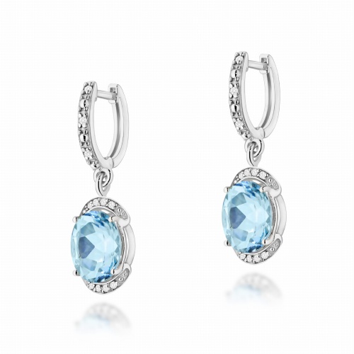 Kolczyki K0150 Topaz Swiss 2 x 3,00ct białe złoto